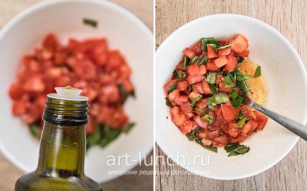Брускетта с помидорами и базиликом - пошаговый рецепт с фото