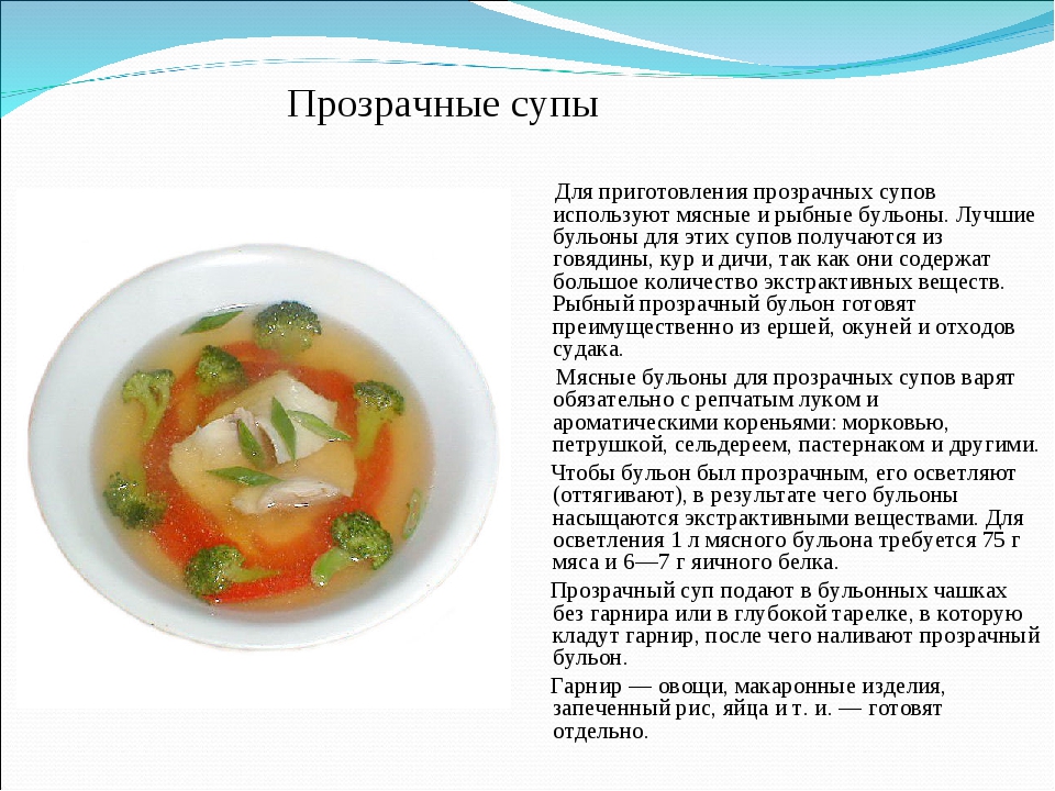 Приготовление консоме из курицы технологическая карта