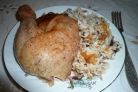 Курица, фаршированная рисом и курагой