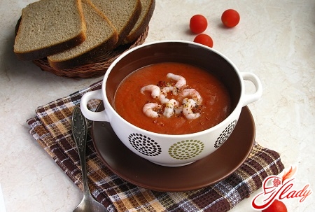 томатный суп из морепродуктов