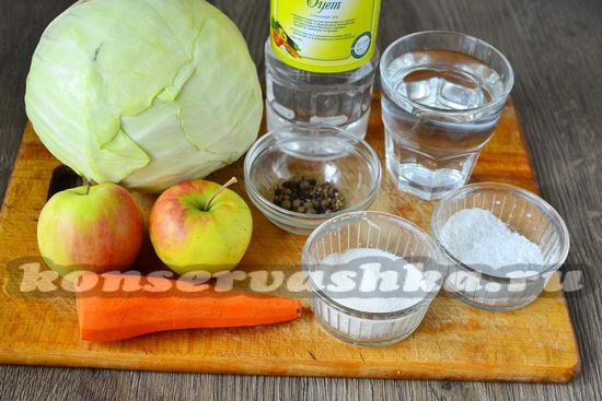 Ингредиенты для приготовления маринованной капусты 