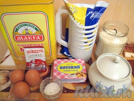 Ингредиенты для приготовления сдобного дрожжевого теста в хлебопечке