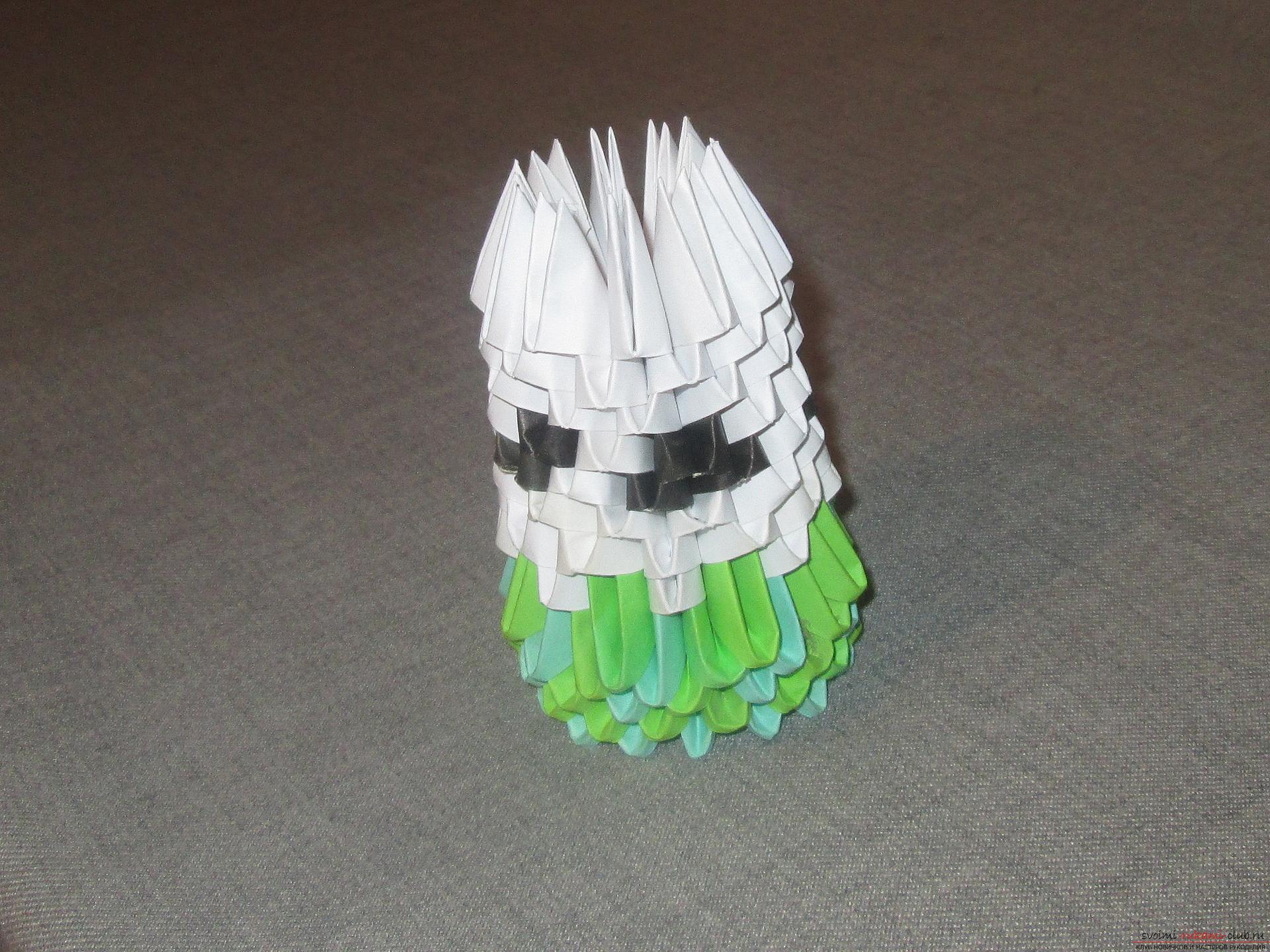Данный подробный мастер-класс модульного оригами с пошаговыми фото содержит схему сборки березы из бумаги.. Фото №10
