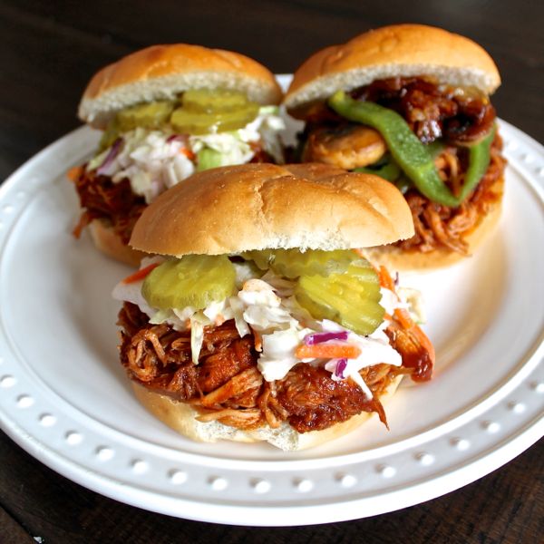 These BBQ Pulled Pork Sandwiches are a crowd pleasing that is made with a slow cooker so the active preparation time is just minutes!