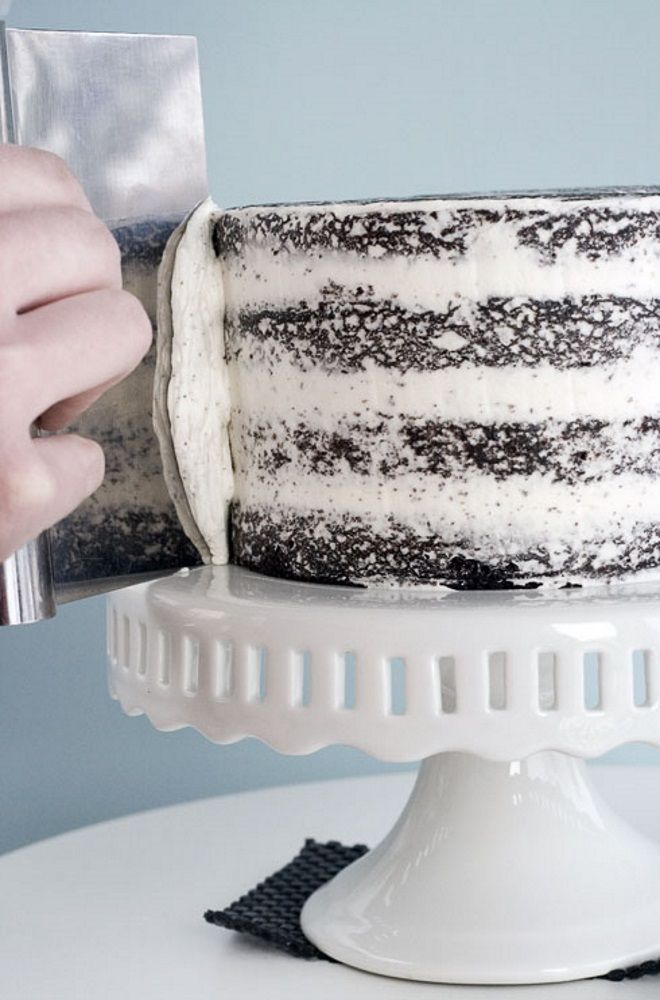 как выровнять торт кремом снять