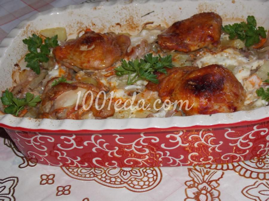 Курица на овощной подушке: рецепт с пошаговым фото 