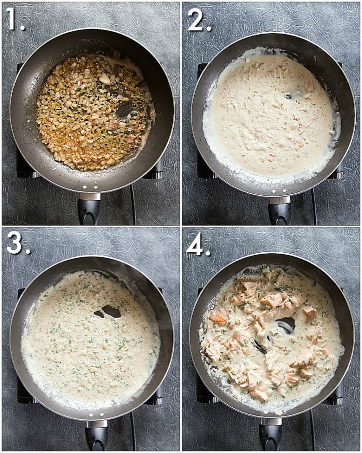 How to make a creamy dill sauce for salmon - step by step photos