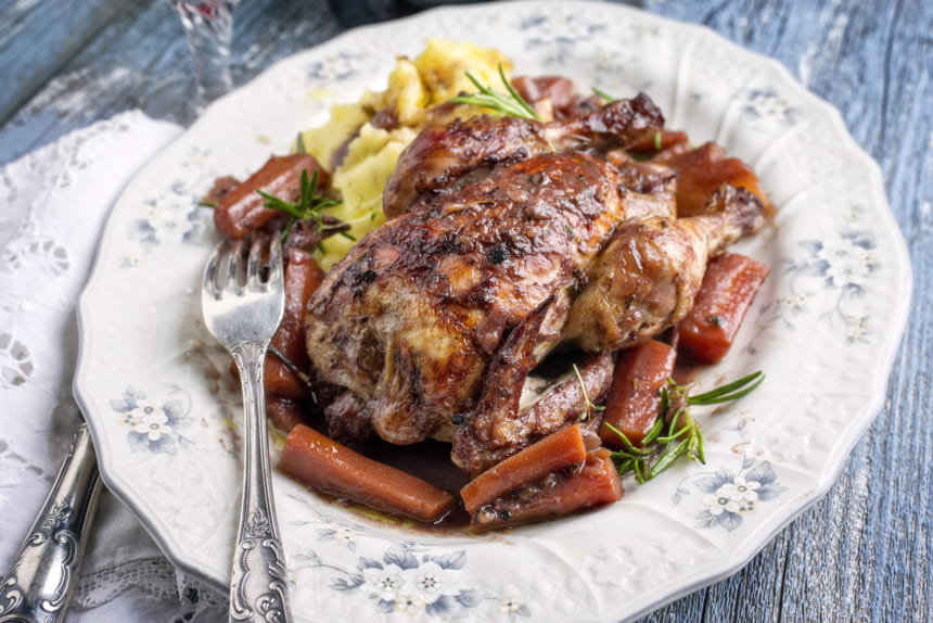 coq au vin with red wine