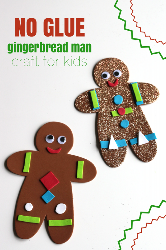 No glue gingerbread man craft for preschool