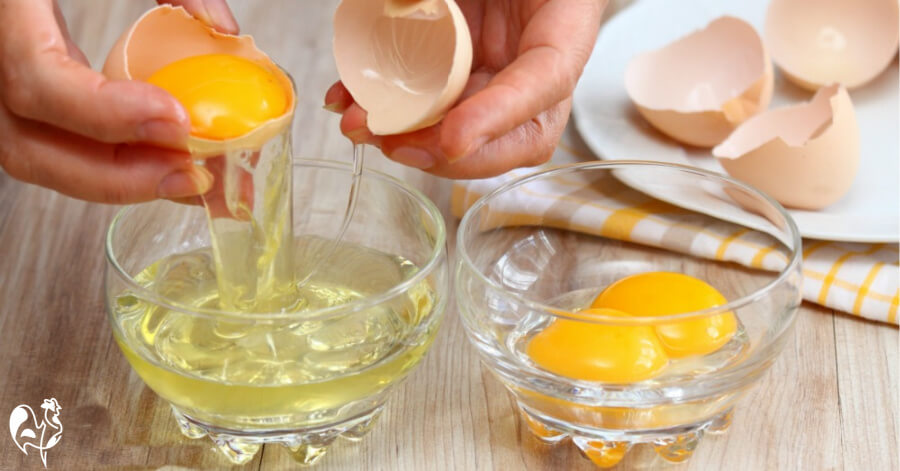 Separating egg yolks from the whites.