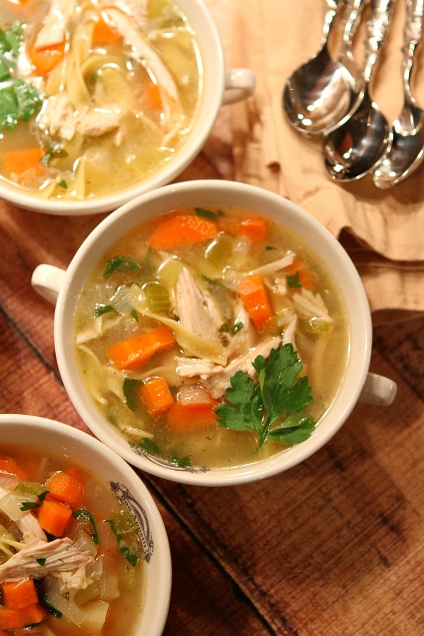 bowls of Classic Chicken Soup 