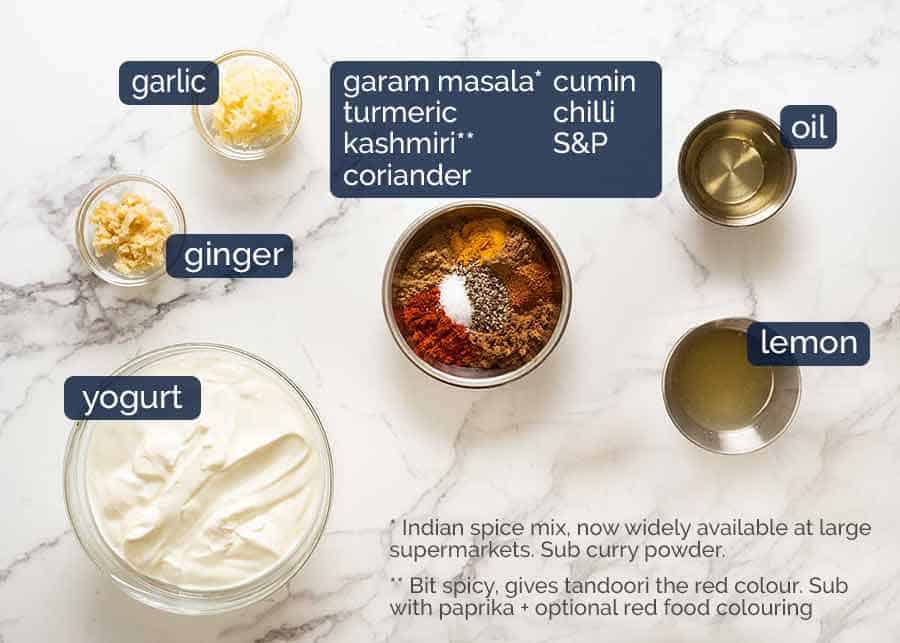 Ingredients in Tandoori chicken marinade